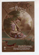 72 - 1er AVRIL - Jeune Femme Tenant Une Canne à Pêche - 1er Avril - Poisson D'avril