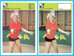 ERZEBET PALATINUS (Table Tennis) Yugoslavia Trading Card Svijet Sporta TWO DIFFERENT MODELS Tennis De Table Tischtennis - Tennis De Table