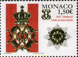 217348 MNH MONACO 2008 150 ANIVERSARIO DE LA ORDEN DE SAN CARLOS - Andere & Zonder Classificatie