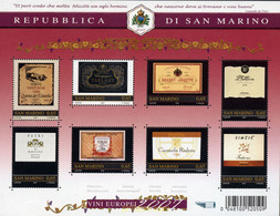 251206 MNH SAN MARINO 2007 LOS GRANDES VINOS EUROPEOS-ETIQUETAS DE PRODUCTORES - Gebraucht