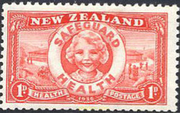 220325 HINGED NUEVA ZELANDA 1936 PRO INFANCIA - Abarten Und Kuriositäten