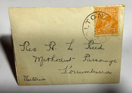 (2 M 9) Australia - INVITATION To Golden Wedding Anniversary Posted To Victoria In 1921 With 2d Orange Stamp - Brieven En Documenten