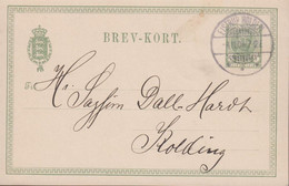 1908. DANMARK. BREVKORT 5 ØRE Frederik VIII Luxus Cancelled EISTRUP HOLDEPL. 4.11.08. Unusual Cancel.  - JF434674 - Cartas & Documentos