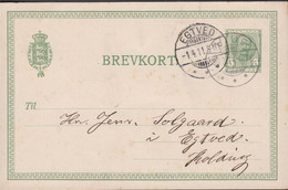 1911. DANMARK. BREVKORT 5 ØRE Frederik VIII  Cancelled VIUF 30.3.11 + EGTVED 1.4.11. - JF434677 - Storia Postale