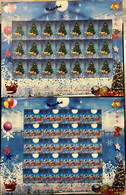 INDIA 2016 Seasons Greetings SET Of 2 FULL SHEETS, Christmas, Tree, Santa Claus, Sledge, Snowman, Stars, MNH - Autres & Non Classés