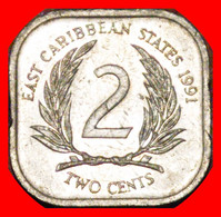 * GREAT BRITAIN (1981-2000): EAST CARIBBEAN STATES ★ 2 CENTS 1991 MINT LUSTRE QUADRANGULAR!★LOW START ★ NO RESERVE! - Caraibi Orientali (Stati Dei)