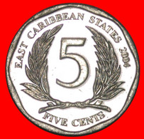 * ROUND (2002-2019): EAST CARIBBEAN STATES ★ 5 CENTS 2004 DIES 1+A MINT LUSTRE!★LOW START ★ NO RESERVE! - Caribe Oriental (Estados Del)