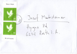 Brief Von 1127 Wien  Mit 2 X 80 Cent Neue Wege Brieftaube 2022 - Lettres & Documents
