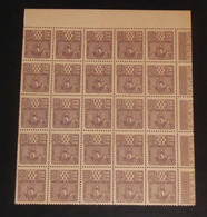 SPM - 1947 - Taxe TT N°Yv. 72 - Armoirie 3f Lilas - Bloc De 25 Bord De Feuille - Neuf Luxe ** / MNH / Postfrisch - Strafport