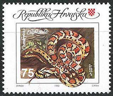 Croatie Croatia Kroatien 1992 Couleuvre Léopard Elaphe Situla Zamenis  (Yvert 168, Michel 208) - Serpents