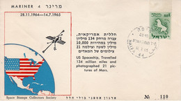 Israel, USA 1965 Spaceship/Vaisseau "Mariner 4" "Mars Pictures" Limited No. Cover Sp 2 - Asia