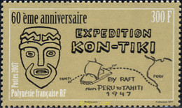 238165 MNH POLINESIA FRANCESA 2007 60 ANIVERSARIO DE LA LLEGADA DE KON-TIKI A POLINESIA - Used Stamps