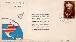 Israel, USA 1965 Spaceship/Vaisseau "Gemini 4", "White & Dewitt" Limited No. Cover Sp 7 - Azië