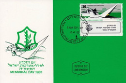 ISRAEL CARTE  MAXIMUM MAX CARD FDC MEMORIAL DAY 1985 - Cartes-maximum