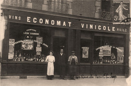 Clichy * Carte Photo * Façade Devanture Commerce économat Vinicole * Vins Huile * 40 Rue De Paris - Clichy