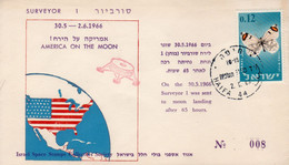 Israel, USA 1966 Spaceship/Vaisseau "Surveyor 1", "On The Moon" Limited No. Cover Sp 11 - Asia