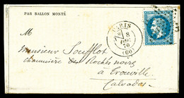 LE GENERAL RENAULT', Gazette Des Absents N°14', 20c Lauré Obl étoile +Càd Du 8 Dec 1870, Arrivée à Trouville Le 16 Dec 1 - Krieg 1870