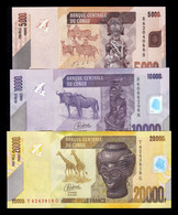 Congo República Democrática Set 3 Banknotes 5000 10000 20000 Francs 2013-2022 Pick 102-104 SC UNC - Democratische Republiek Congo & Zaire