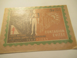 Timbre De Soutien Antituberculeux/Comité National De Défense Contre La Tuberculose/3 Francs/Poumons/1964-65 TIBANTI9 - Enfermedades