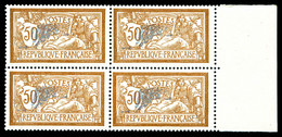 N°120b, 50c Merson: Centre Très Déplacé En Bloc De Quatre Bord De Feuille. SUPERBE. R. (certificat)  Qualité: **  Cote: - Unused Stamps