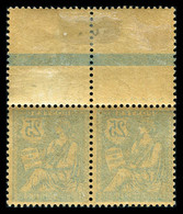 N°127a, 25c Mouchon, Impression Recto-verso En Paire Bdf. SUP (certificat)  Qualité: **  Cote: 1300 Euros - Unused Stamps