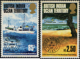 245533 MNH OCEANO INDICO BRITANICO 1974 5 ANIVERSARIODE LA OFICINA POSTAL AMBULANTE NORDVAER - Territoire Britannique De L'Océan Indien
