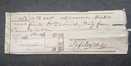 Billet Précurseur 1826 Sous CHARLES X à "13,50 Francs" Régionalisme: Commune De Mialet (30) - Autres & Non Classés