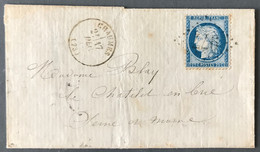 France N°60A Sur Lettre (LSC) TAD Chaumes (73) 17.12.1873 + GC 977 - (N185) - 1849-1876: Periodo Clásico