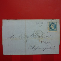 LETTRE ROUEN INGENIEUR POUR GRAY - 1863-1870 Napoleone III Con Gli Allori