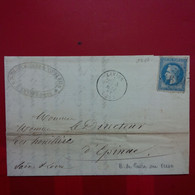 LETTRE LEVIER POUR EPINAC - 1863-1870 Napoléon III Con Laureles