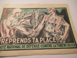 Recto D'un Carnet De Timbre/Comité National De Défense Contre La Tuberculose/Lemagny/Reprends Ta Place/1957-58 TIBANTI14 - Krankheiten