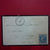 LETTRE HAUTEFORT POUT NONTRON - 1863-1870 Napoléon III Lauré