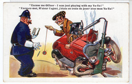 Auto Voiture Automobile Car Policeman Policier Accident " Excusez Moi M'sieur L'agent J'étais En Train De Jouer Au Yo-yo - Unclassified