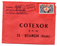 Côte D'Ivoire-1968- Lettre ABIDJAN Pour Besançon-25--tp Année Droits De L'Homme Seul Sur Lettre.cachet.Achetez Ivoirien. - Côte D'Ivoire (1960-...)