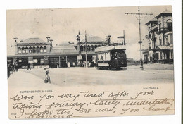Postcard, Hampshire, Southsea, Trolley Bus, Tram, Clarence Pier, House, Street, Road, 1903. - Southsea
