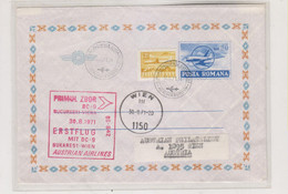 ROMANIA  1971 BUCAREST First Flight Airmail Cover KUKAREST-WIEN - Briefe U. Dokumente