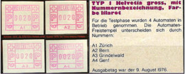 Schweiz Suisse 1976: Die ERSTEN Automatenmarken FRAMA Von 1976: Mit Nummer A1 Bis A4 ** MNH (Zumstein CHF 100.00) - Postage Meters