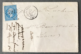 France N°22 Sur Enveloppe TAD Lagny (73) 20.5.1865 + GC 1919 - (N227) - 1849-1876: Periodo Clásico