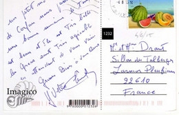 Timbre , Stamp Tourisme " Fruits : Melon , Pastèque " Sur Cp , Carte , Postcard  Du 04/06/2015 - Covers & Documents