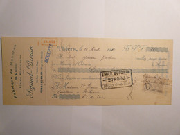 MANDAT LETTRE DE CHANGE CHEQUE - SIGAUD PIRONIN MANCHES OS & CORNE - THIERS - 30 AVRIL 1910 - VEUVE DOURIS SABATIER - Lettres De Change