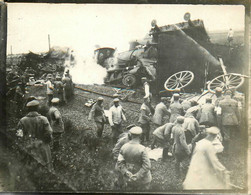 Magny La Fosse * Catastrophe Ferroviaire , Accident De Train , Chemin De Fer * WW1 * Photo Ancienne 12x9cm - Autres & Non Classés