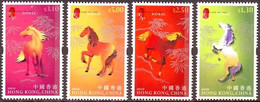 2002  HONG KONG YEAR OF THE HORSE STAMP 4V - Unused Stamps