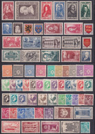 ANNEE 1944 COMPLETE - YVERT N°599/668 ** MNH  - 70 TIMBRES - COTE = 106 EUR. - 1940-1949