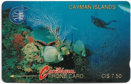 Cayman Isl. - C&W (GPT) - Diver In Reef, 2CCIA, 1991, 48.500ex, Used - Kaimaninseln (Cayman I.)