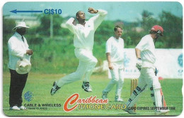 Cayman Isl. - C&W (GPT) - Cricket Courtney Walsh, 224CCIC, 1997, 10.000ex, Used - Kaaimaneilanden