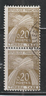 5FRANCE  477 // YVERT 92X2 (SE TENANT) // 1960 - 1960-.... Oblitérés
