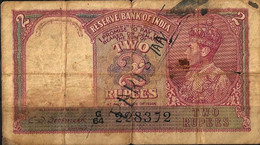 India / PAKISTAN 1943 King George VI Rs. 2 Two Rupees Note C D DESHMUKH Manuscript Pakistan For Use In Pakistan Per Scan - Inde