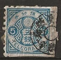 Timbre Japon Telegraphe 5 Sen - Timbres Télégraphe