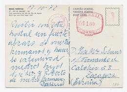 3719    Postal  Brasil 1972, Rio De Janeiro - Lettres & Documents