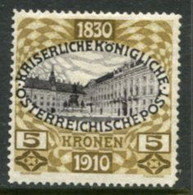 AUSTRIA 1910 80th Birthday Of Franz Joseph 2 Kr. LHM / *  Michel 175 - Ongebruikt